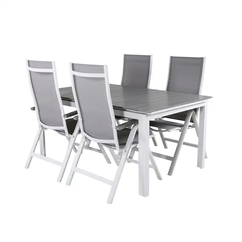 Matgrupp Venture Home Lova 160 Vit med 4 Aleyna Positionsstolar