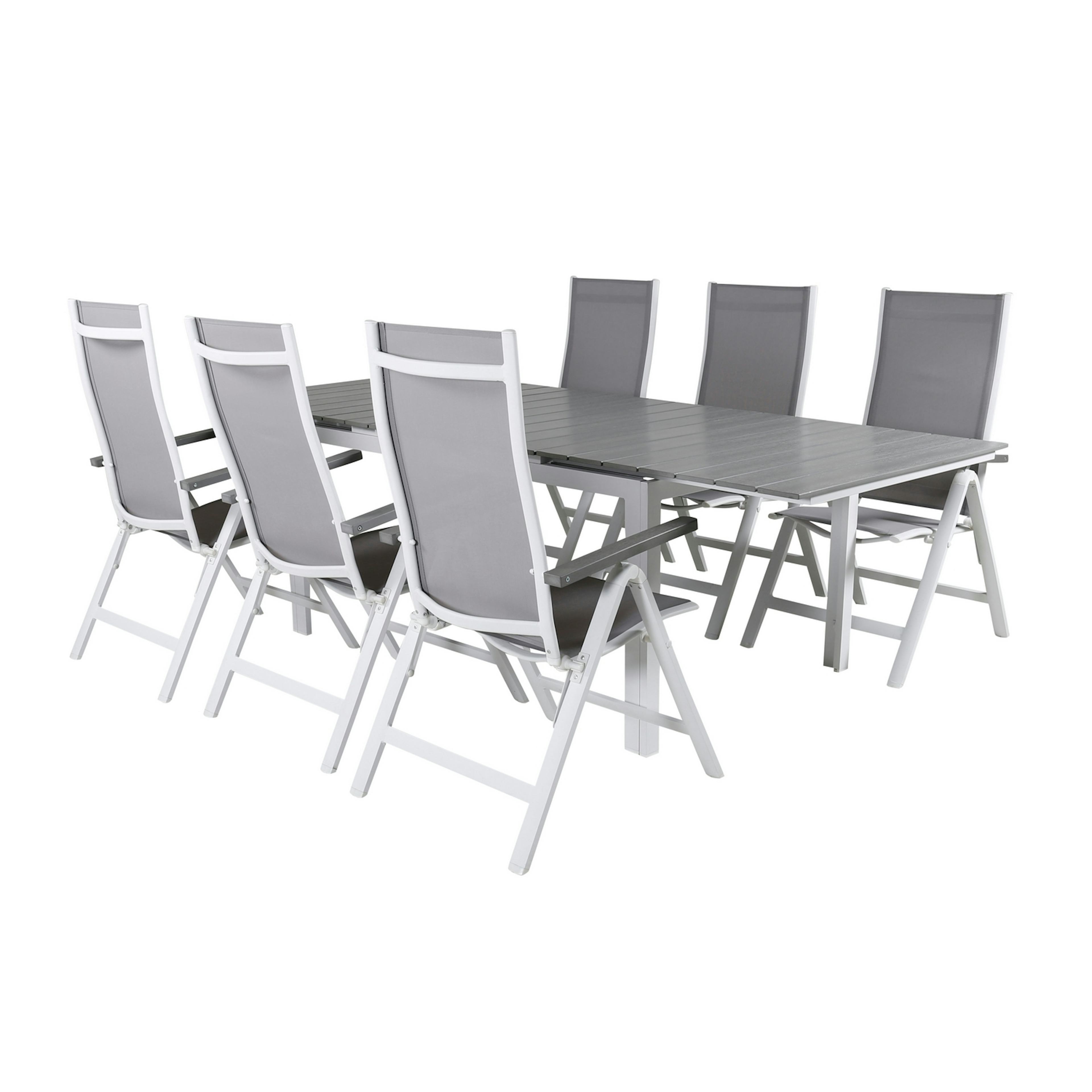 Matgrupp Venture Home Lova 160 Vit med 6 Aleyna Positionsstolar