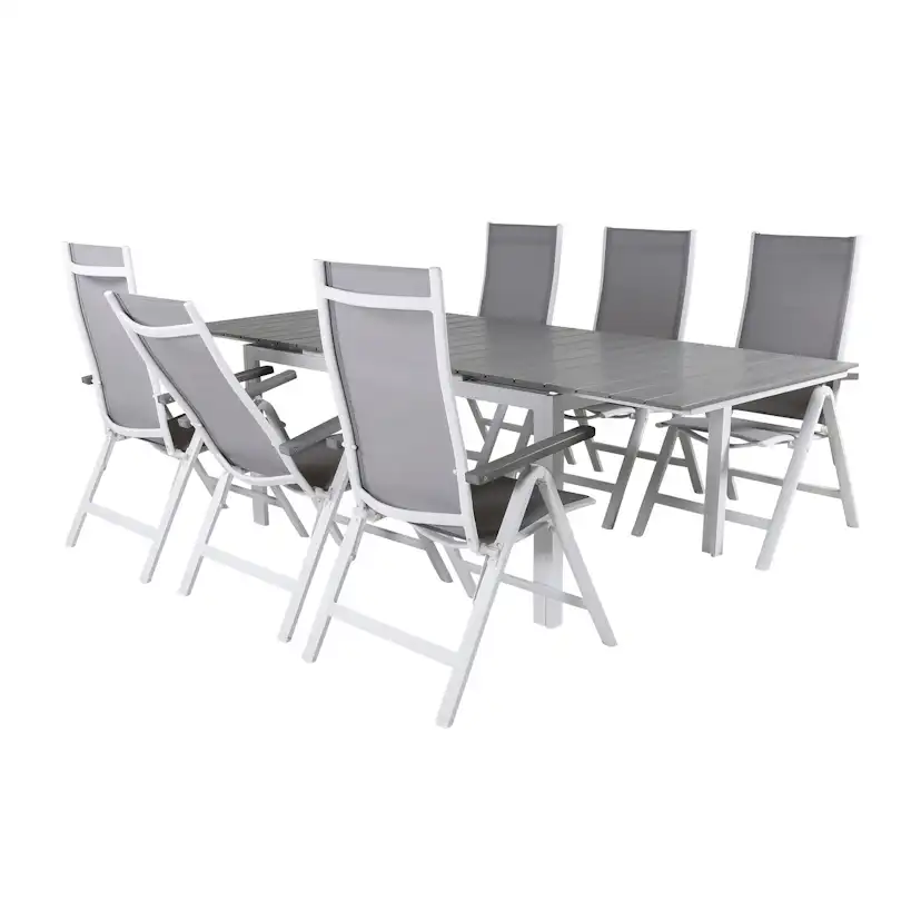 Matgrupp Venture Home Lova 160 Vit med 6 Aleyna Positionsstolar