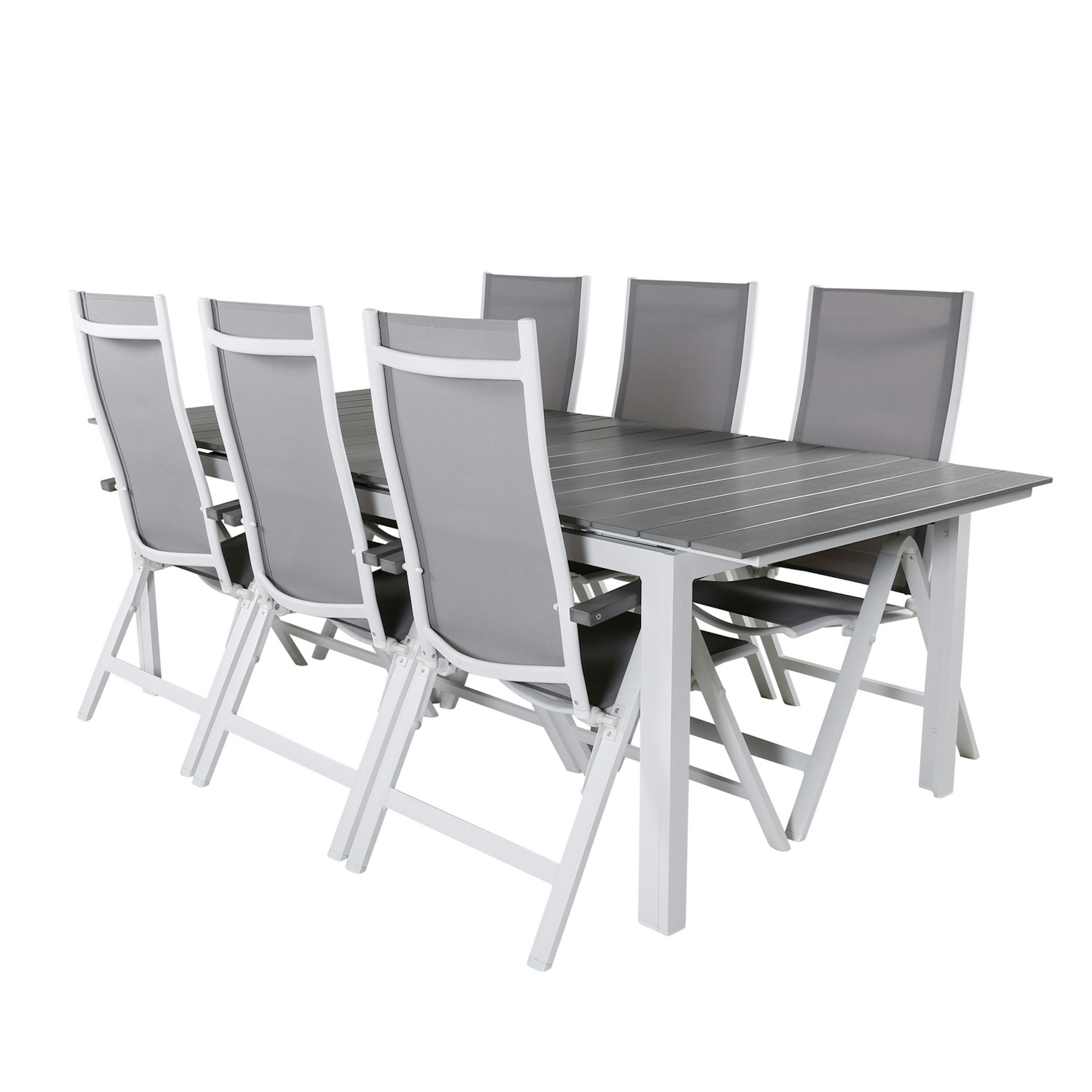 Matgrupp Venture Home Lova 224 Vit med 6 Aleyna Positionsstolar