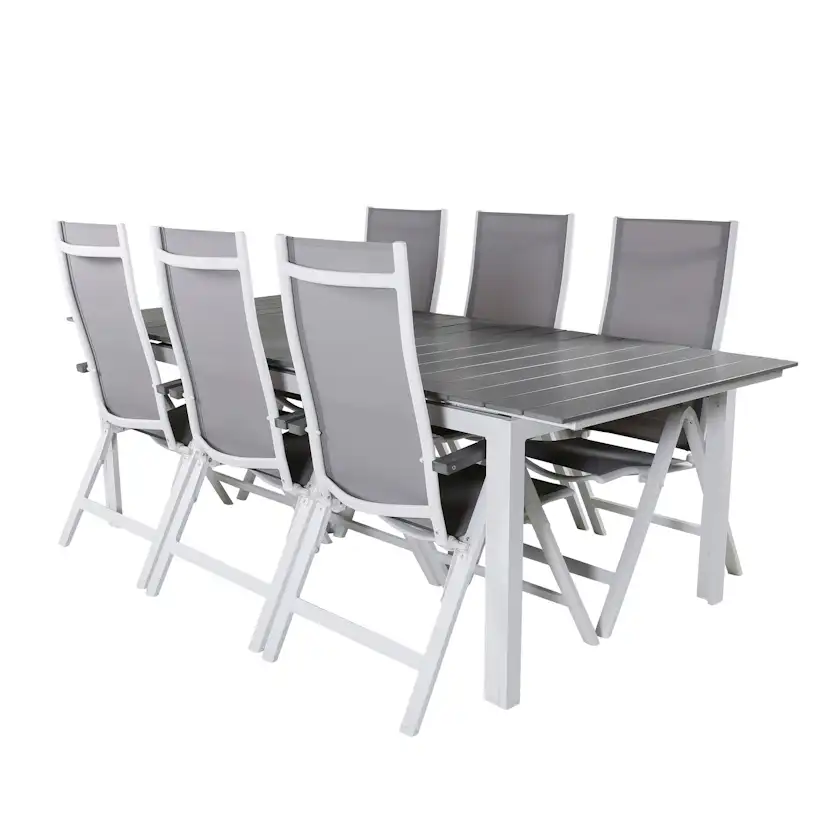 Matgrupp Venture Home Lova 224 Vit med 6 Aleyna Positionsstolar