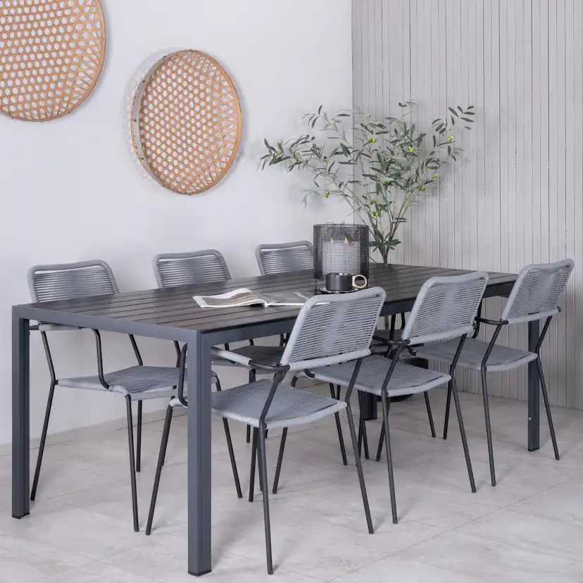 Matgrupp Utomhus Venture Home Bront med 6 Leon Trädgårdsstolar