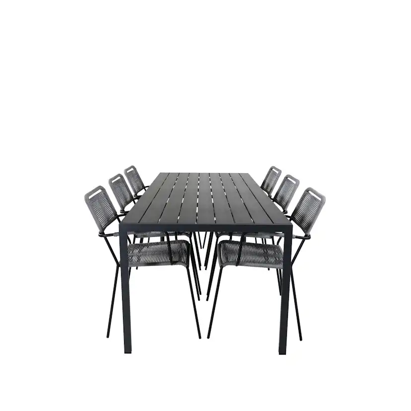 Matgrupp Utomhus Venture Home Bront med 6 Leon Trädgårdsstolar