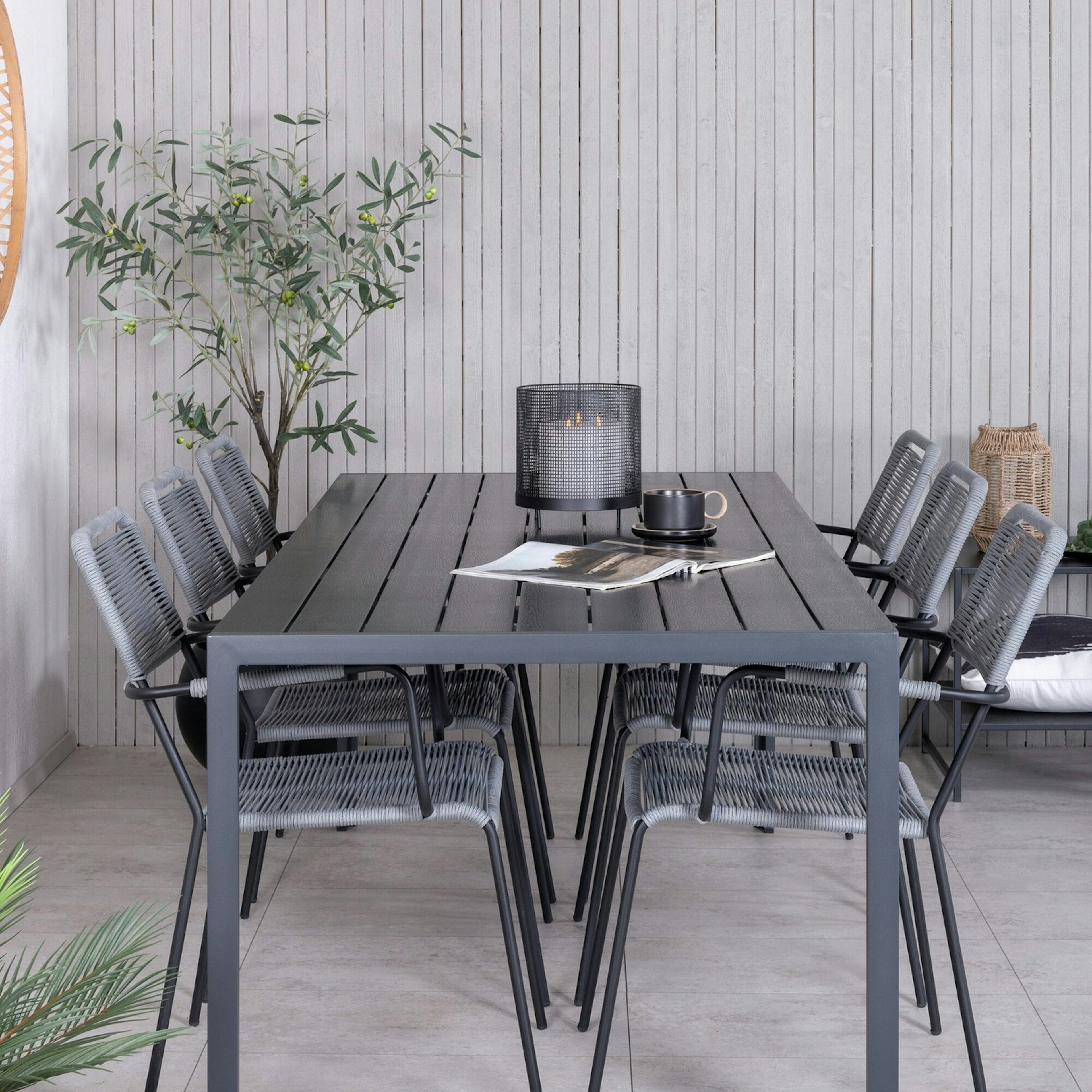 Matgrupp Utomhus Venture Home Bront med 6 Leon Trädgårdsstolar