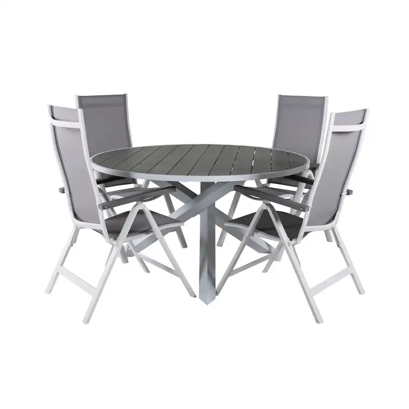 Matgrupp Utomhus Venture Home Pincy Rund med 4 Aleyna PositionsTrädgårdsstolar