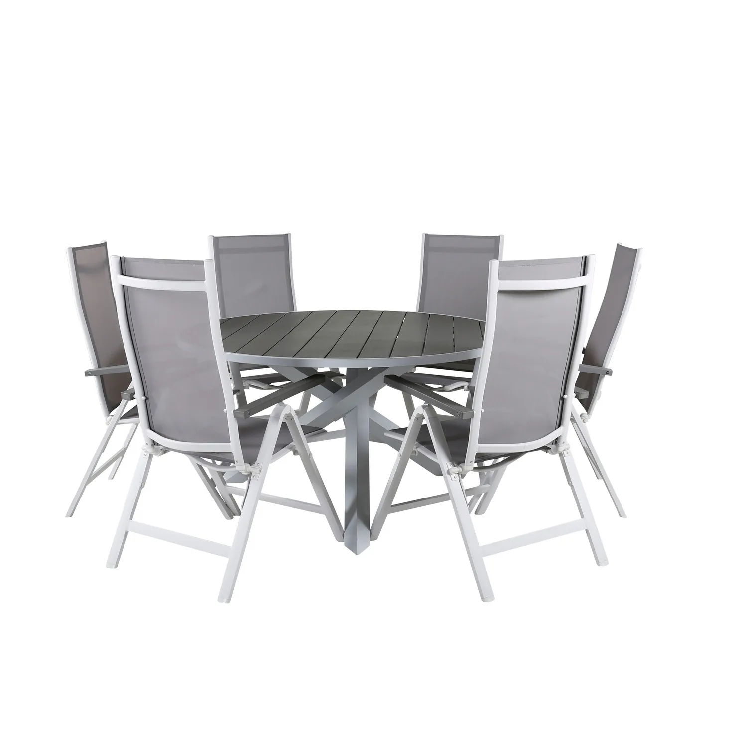 Matgrupp Utomhus Venture Home Pincy Rund med 6 Aleyna PositionsTrädgårdsstolar