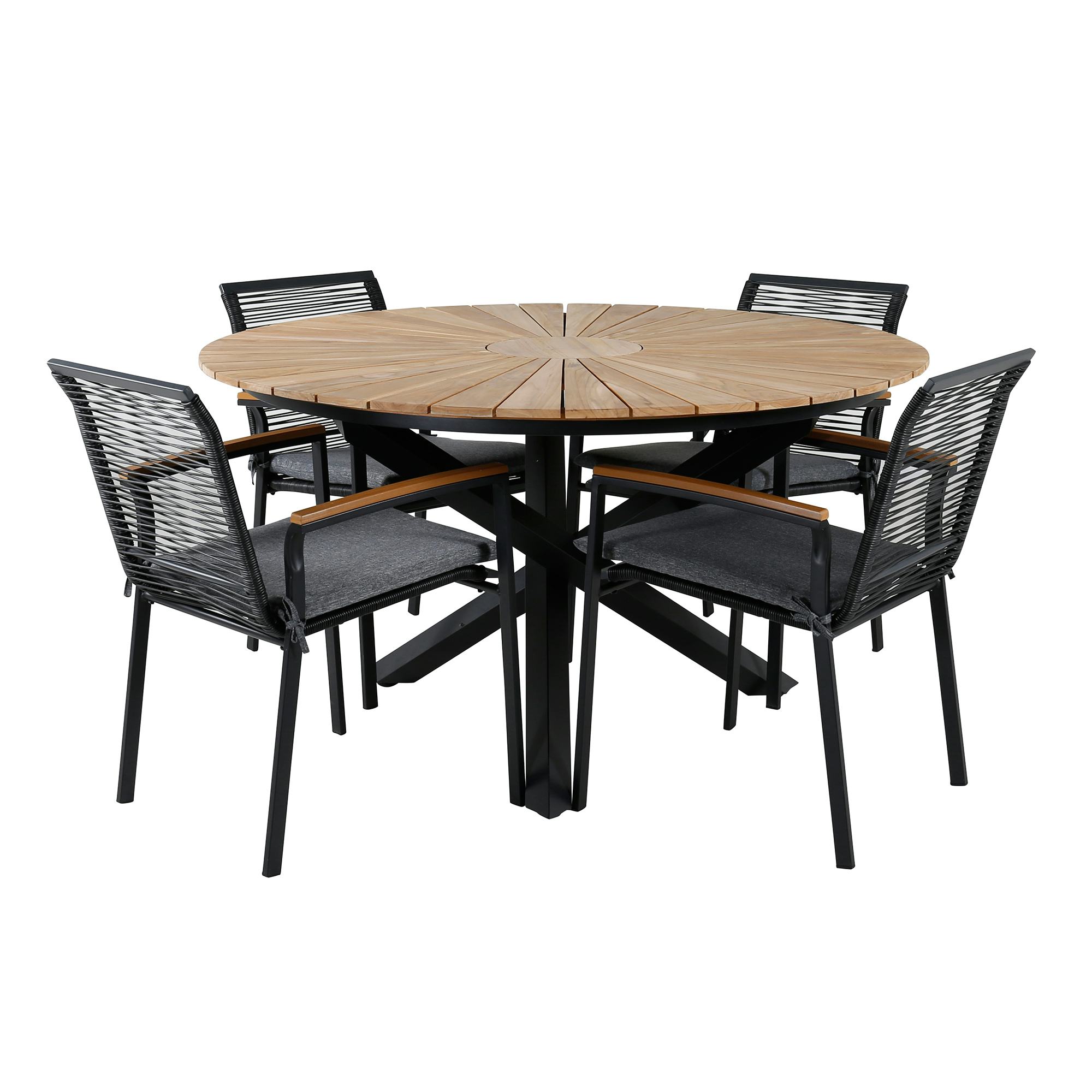 Matgrupp Utomhus Venture Home Meya med 4 Douglas Trädgårdsstolar