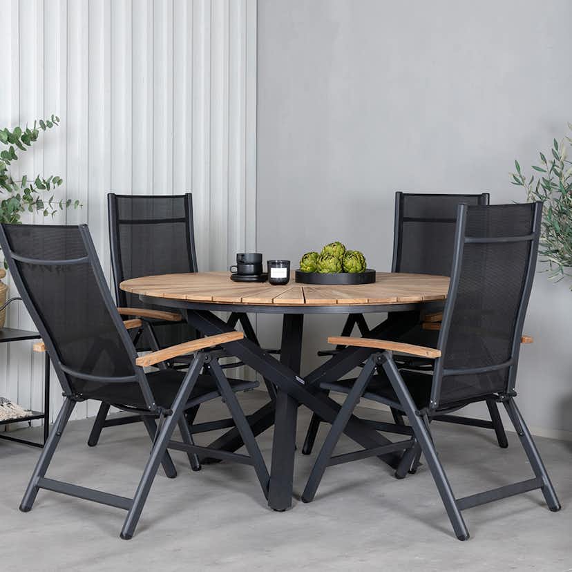 Matgrupp Utomhus Venture Home Meya med 4 Perla PositionsTrädgårdsstolar