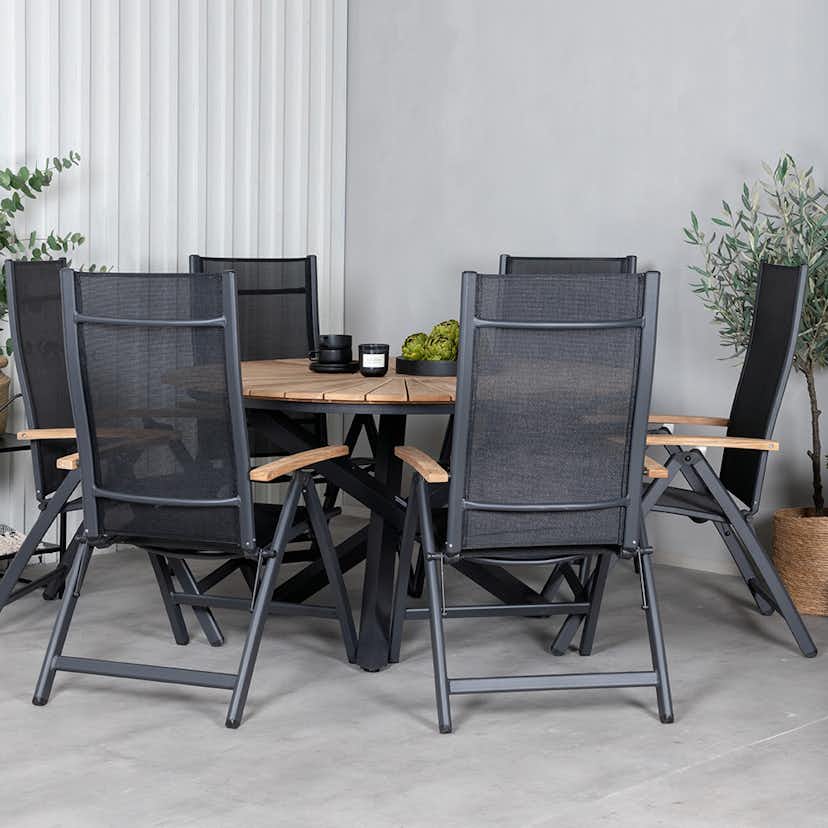 Matgrupp Utomhus Venture Home Meya med 6 Perla PositionsTrädgårdsstolar