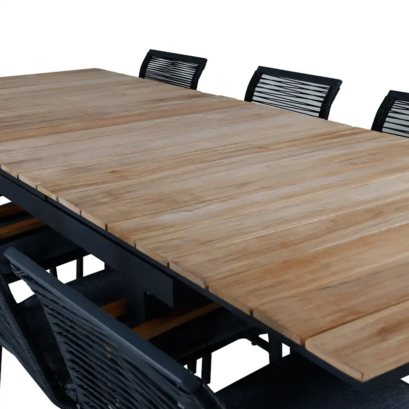 Matgrupp Utomhus Venture Home Mendi med 8 Deni Trädgårdsstolar