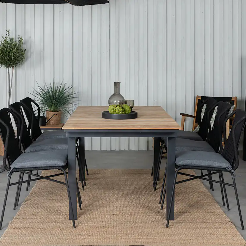 Matgrupp Utomhus Venture Home Mendi med 6 Julle Trädgårdsstolar