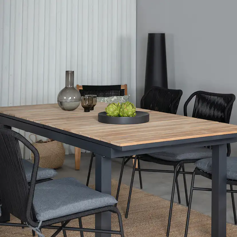 Matgrupp Utomhus Venture Home Mendi med 6 Julle Trädgårdsstolar