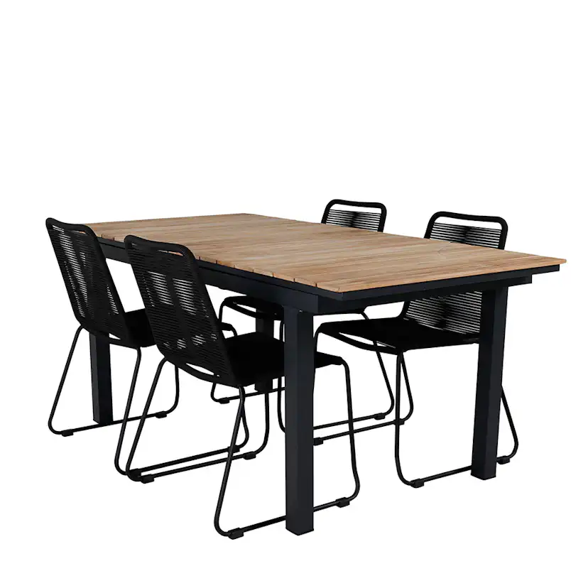 Matgrupp Utomhus Venture Home Mendi med 4 Levi Trädgårdsstolar