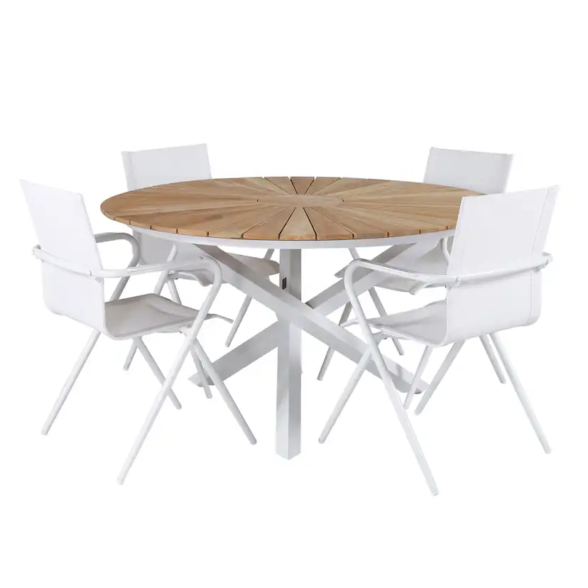 Matgrupp Venture Home Mendi Rund med 4 Act Stolar