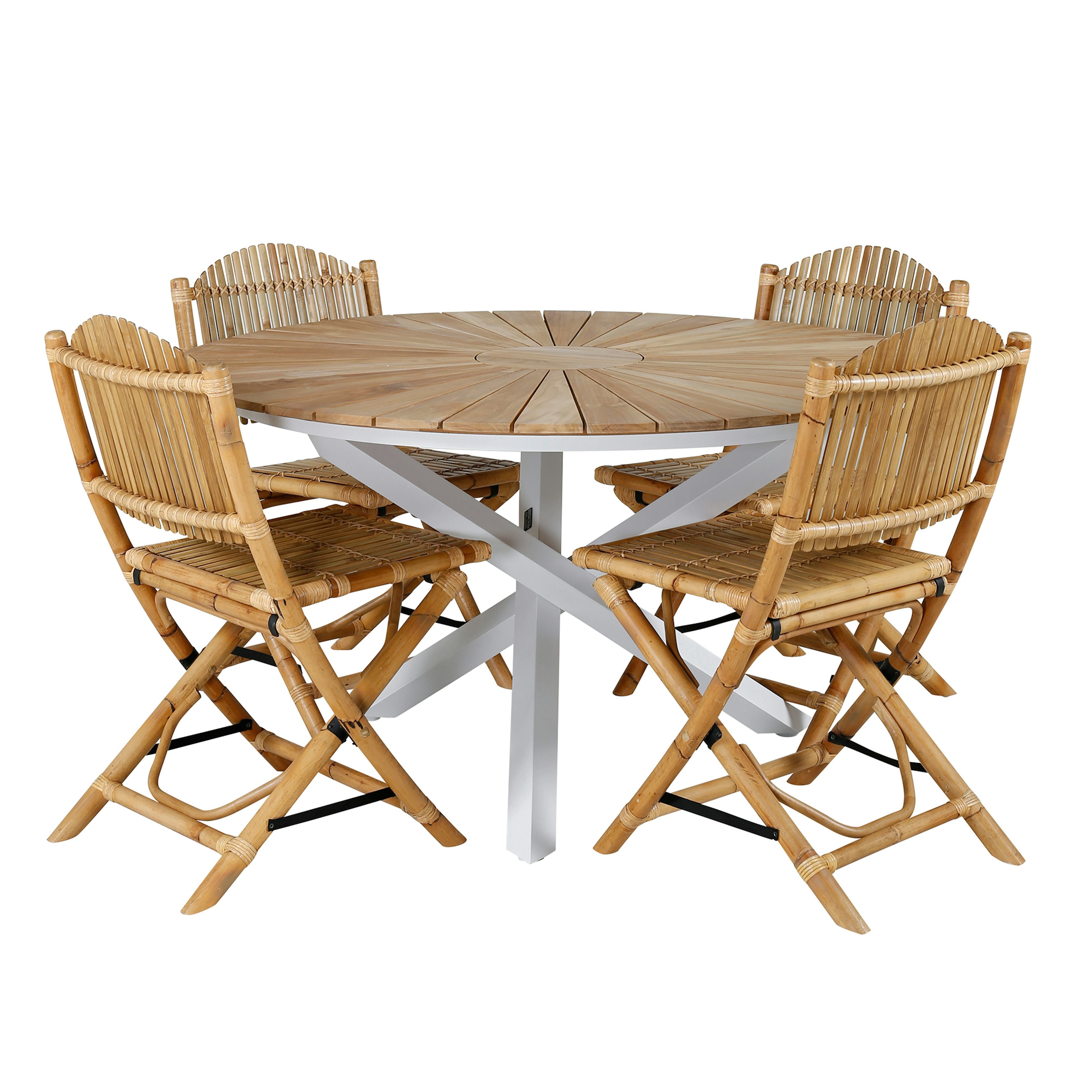 Matgrupp Venture Home Mendi Rund med 4 Cane Stolar