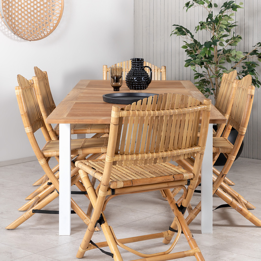 Matgrupp Utomhus Venture Home Pave med 6 Cane Trädgårdsstolar