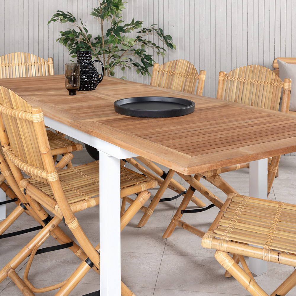 Matgrupp Utomhus Venture Home Pave med 6 Cane Trädgårdsstolar