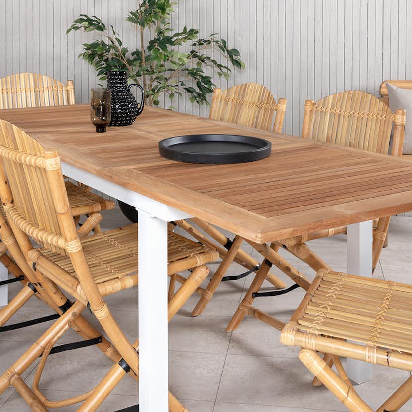 Matgrupp Utomhus Venture Home Pave med 6 Cane Trädgårdsstolar