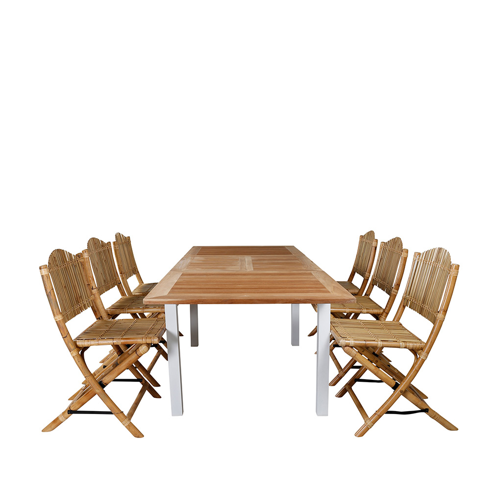 Matgrupp Utomhus Venture Home Pave med 6 Cane Trädgårdsstolar