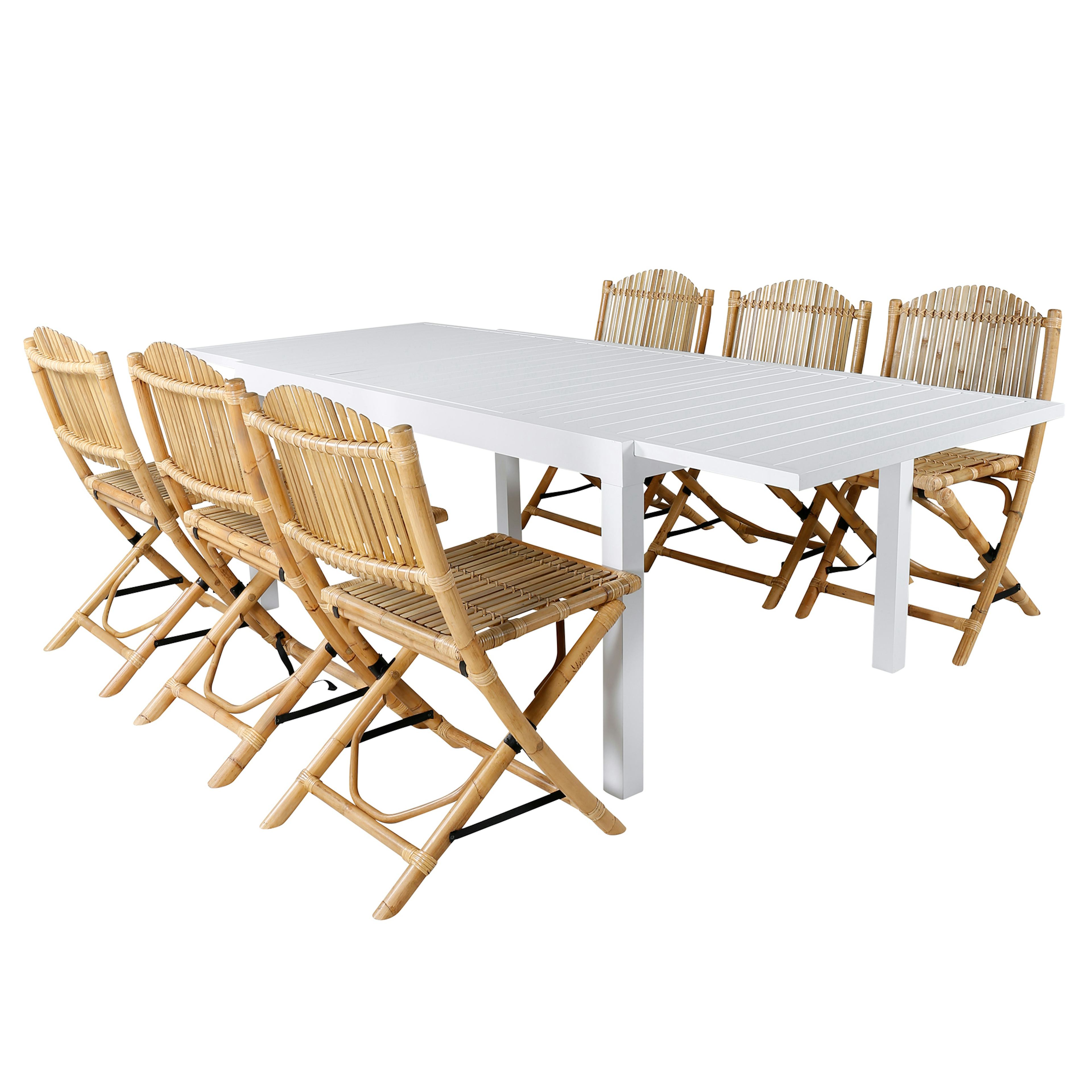 Matgrupp Utomhus Venture Home Marbella med 6 Cane Trädgårdsstolar