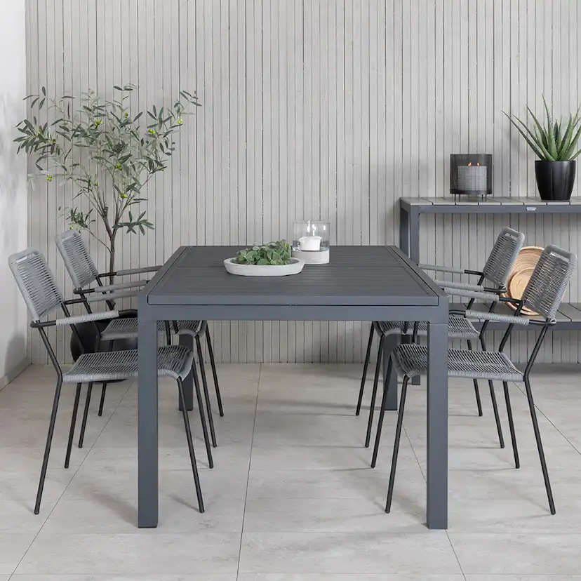 Matgrupp Venture Home Marbella med 4 Levi Stolar Grå