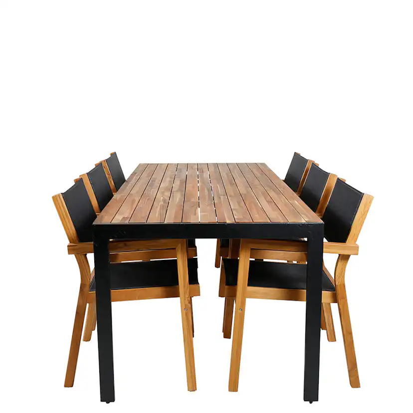 Matgrupp Venture Home Bois med 6 Velle Stolar