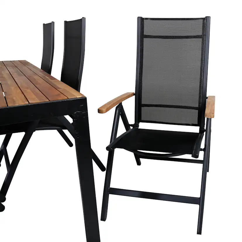 Matgrupp Utomhus Venture Home Berfin med 6 Perla Trädgårdsstolar