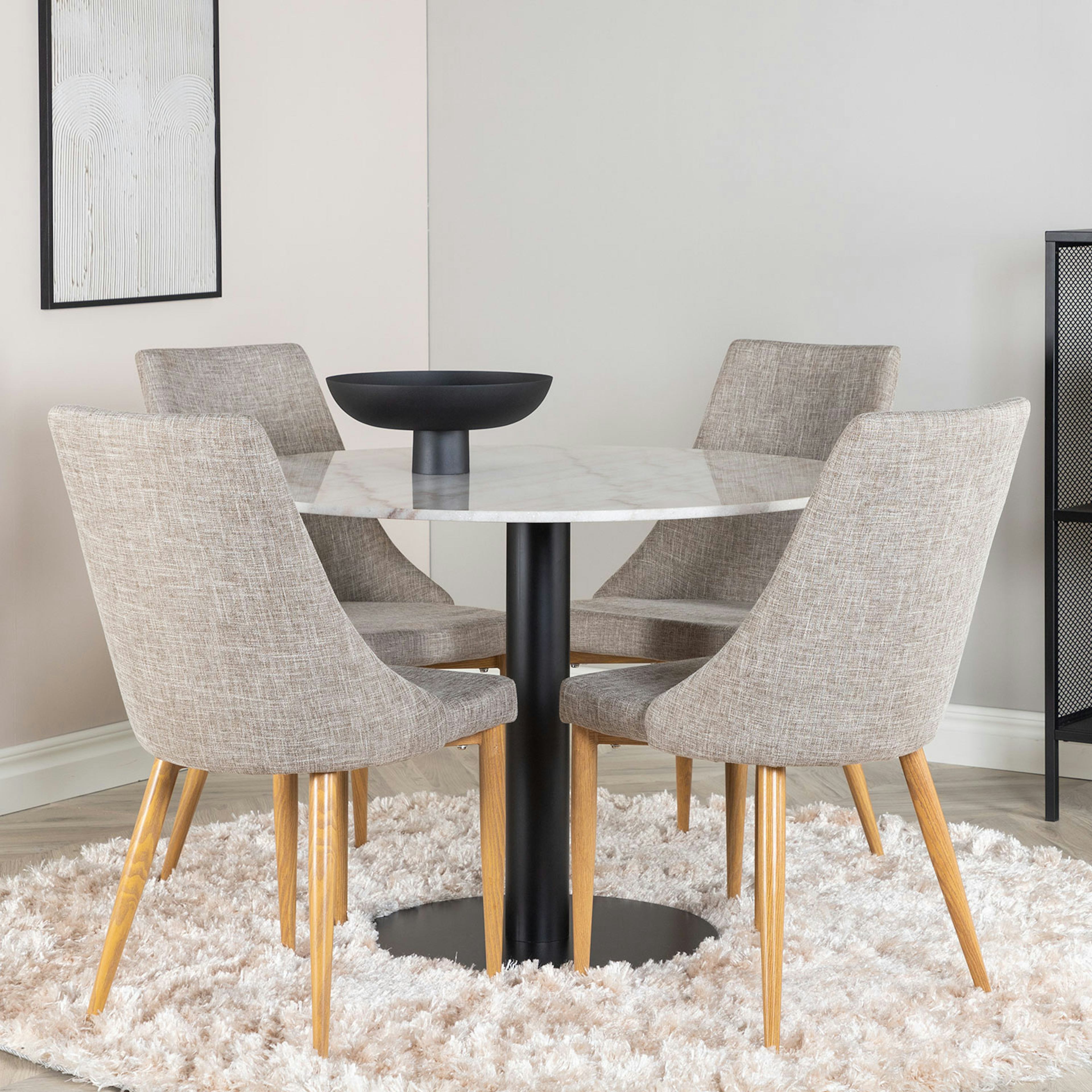 Matgrupp Venture Home Estelle med 4 Leone stolar