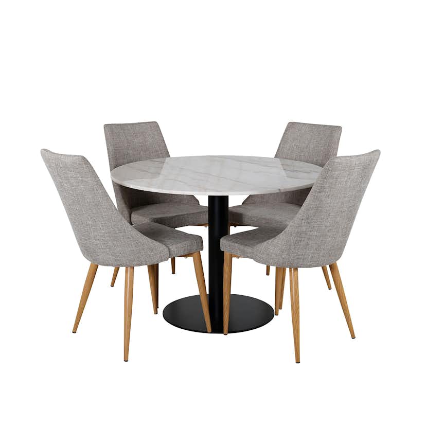 Matgrupp Venture Home Estelle med 4 Leone stolar