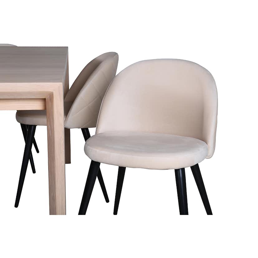 Matgrupp Venture Home Shy med 6 Valentina Stitcthes Stolar Sammet