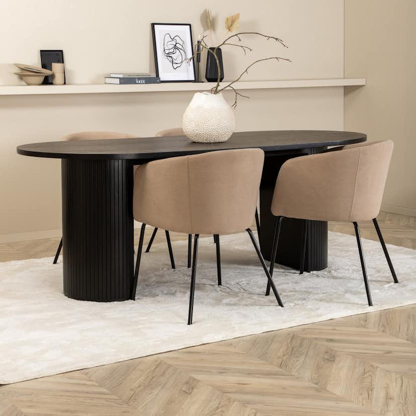 Matgrupp Venture Home Bianca med 4 Bergen Stolar Polyester