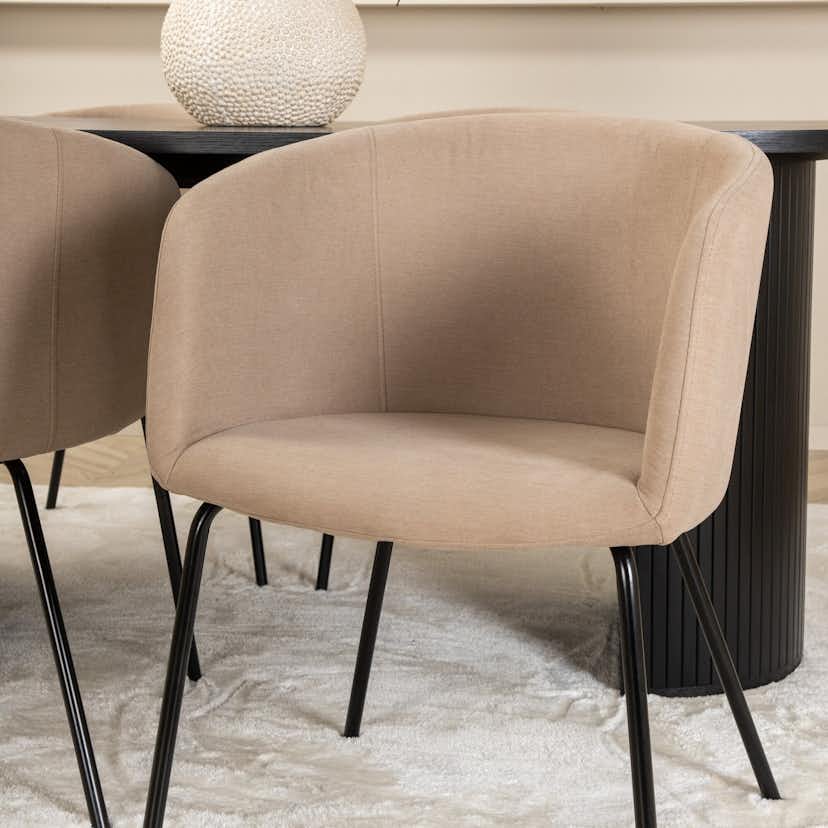 Matgrupp Venture Home Bianca med 4 Bergen Stolar Polyester