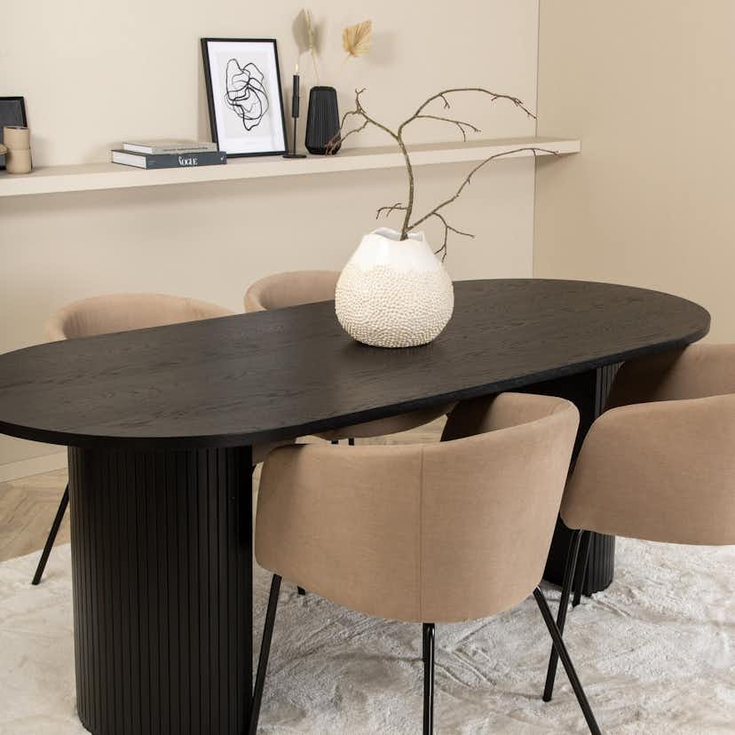 Matgrupp Venture Home Bianca med 4 Bergen Stolar Polyester