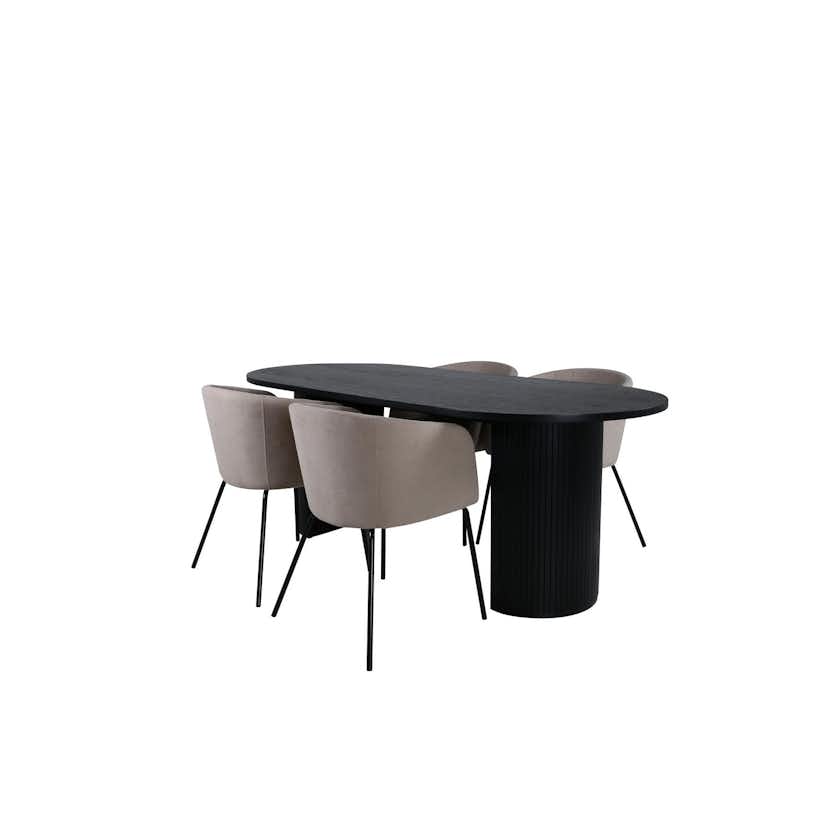 Matgrupp Venture Home Bianca med 4 Bergen Stolar Polyester