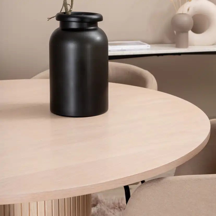 Matgrupp Venture Home Bianca Rund med 4 Bergen Stolar Polyester