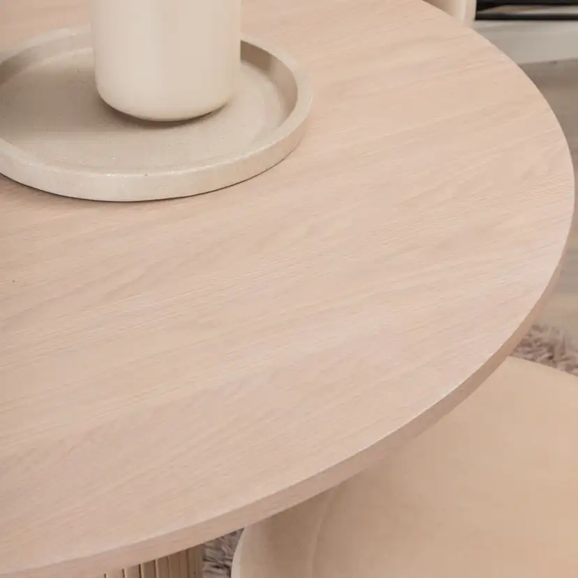 Matgrupp Venture Home Bianca Rund med 4 Valentina Stitches Stolar Sammet