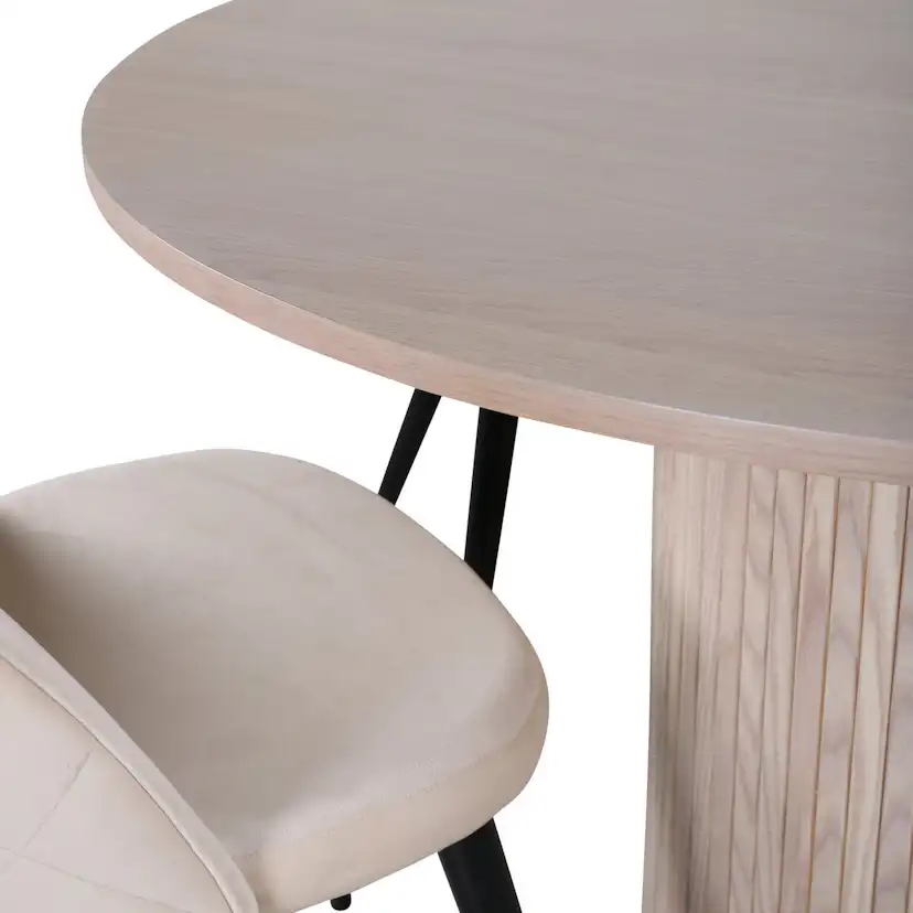 Matgrupp Venture Home Bianca Rund med 4 Valentina Stitches Stolar Sammet