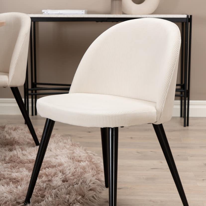 Matgrupp Venture Home Bianca Rund Benvit med 4 Valentina Stolar