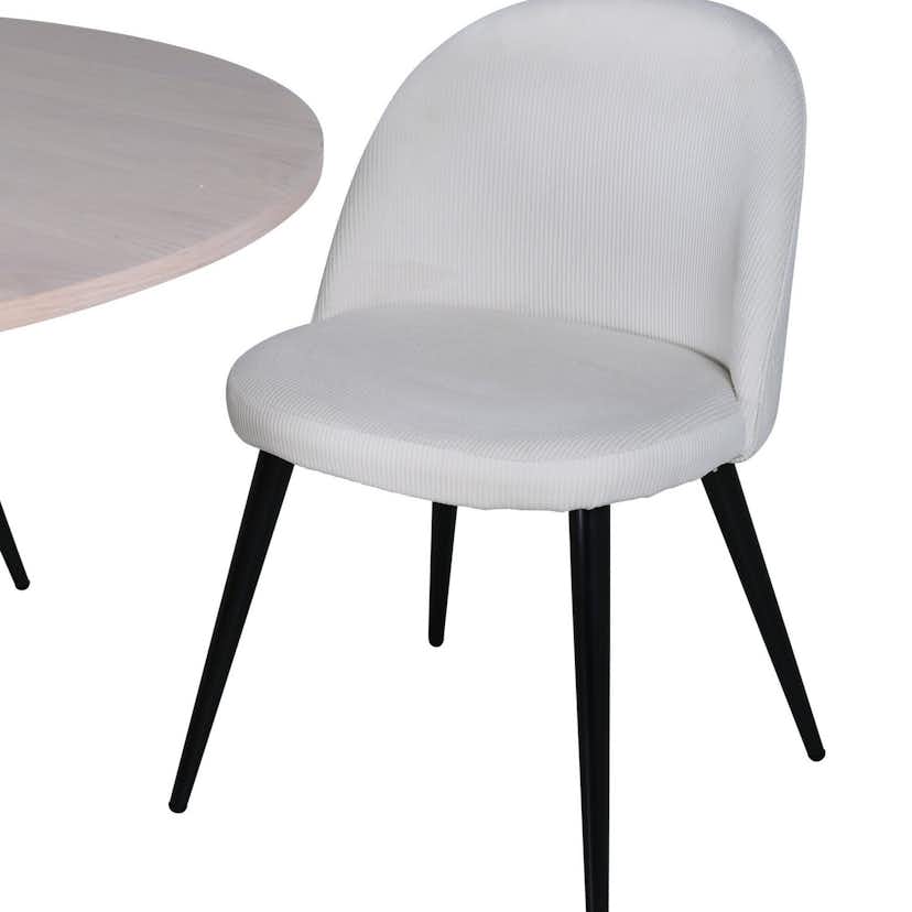 Matgrupp Venture Home Bianca Rund Benvit med 4 Valentina Stolar