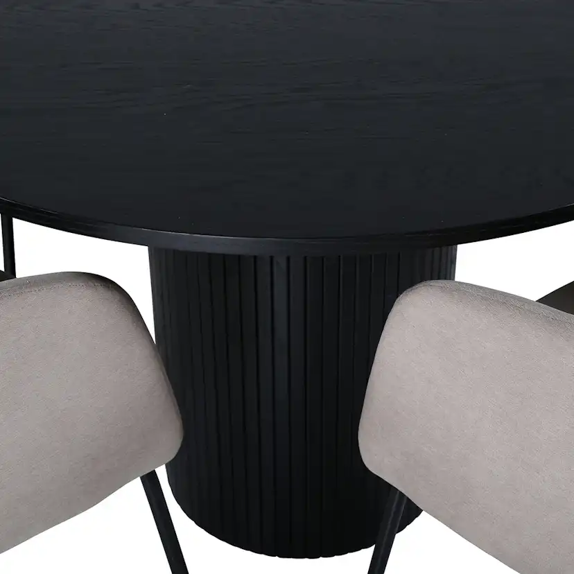 Matgrupp Venture Home Bianca Rund med 4 Bergen Stolar