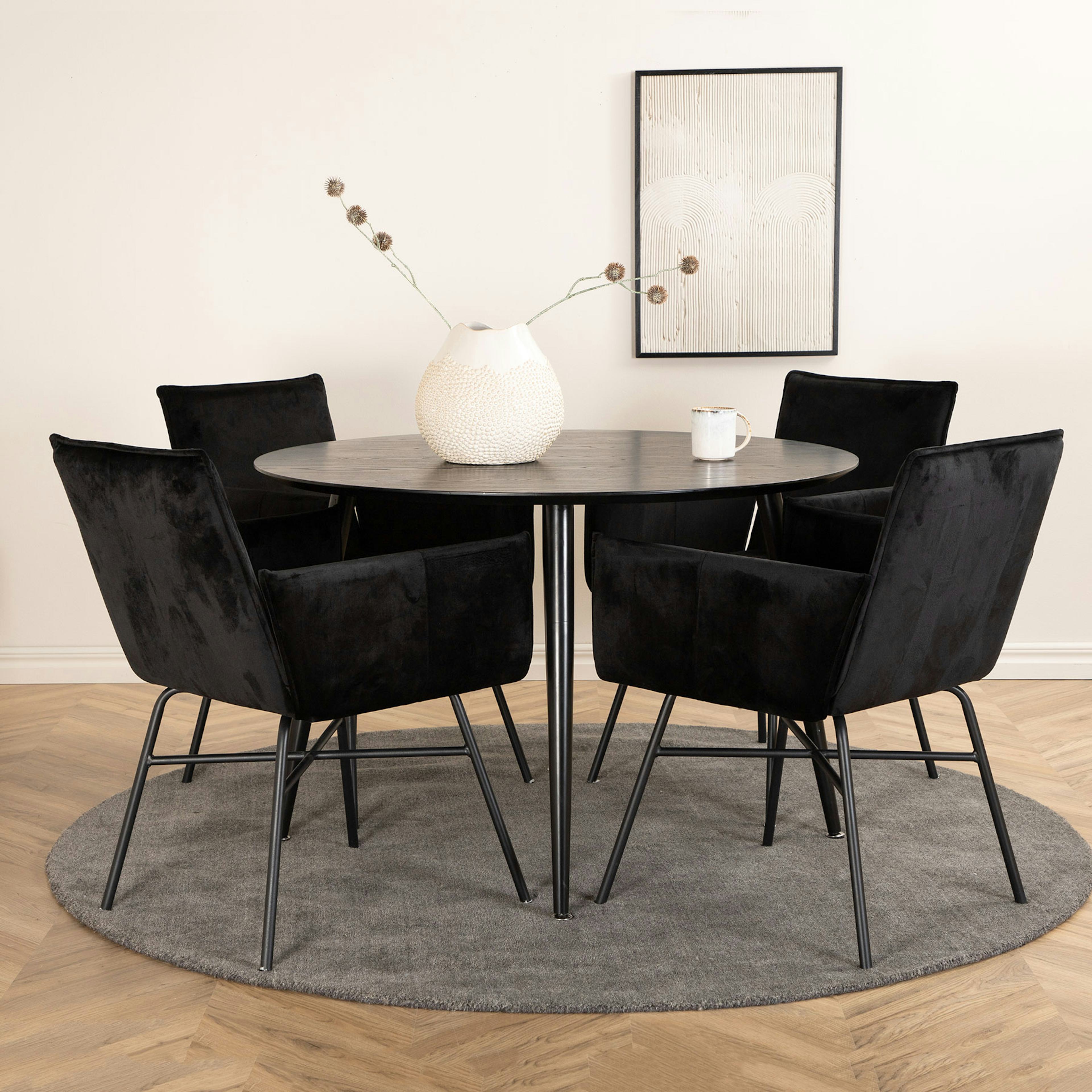 Matgrupp Venture Home Dipp Ø115 cm med 4 Petra Stolar