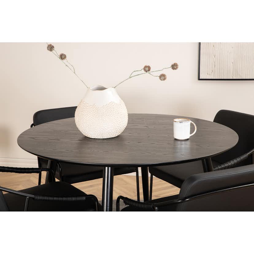 Matgrupp Venture Home Dipp Ø115 cm med 4 Tvist Stolar