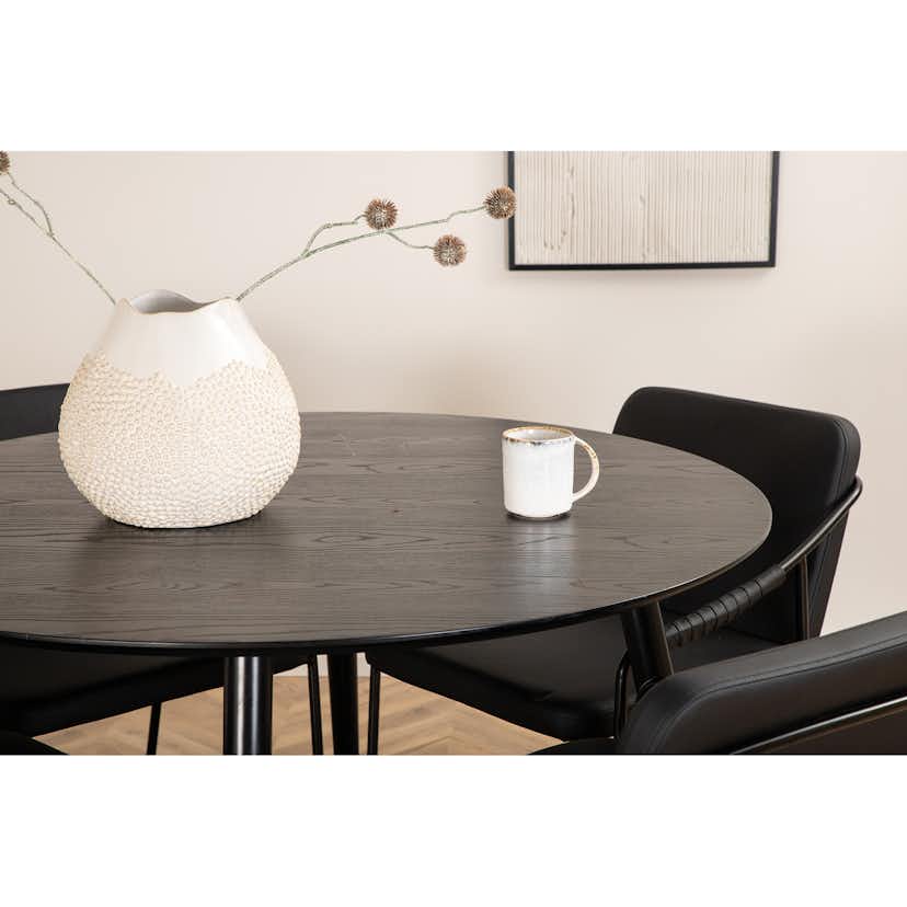 Matgrupp Venture Home Dipp Ø115 cm med 4 Tvist Stolar