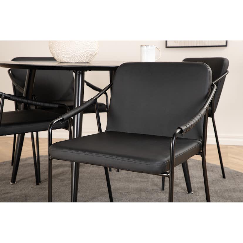 Matgrupp Venture Home Dipp Ø115 cm med 4 Tvist Stolar