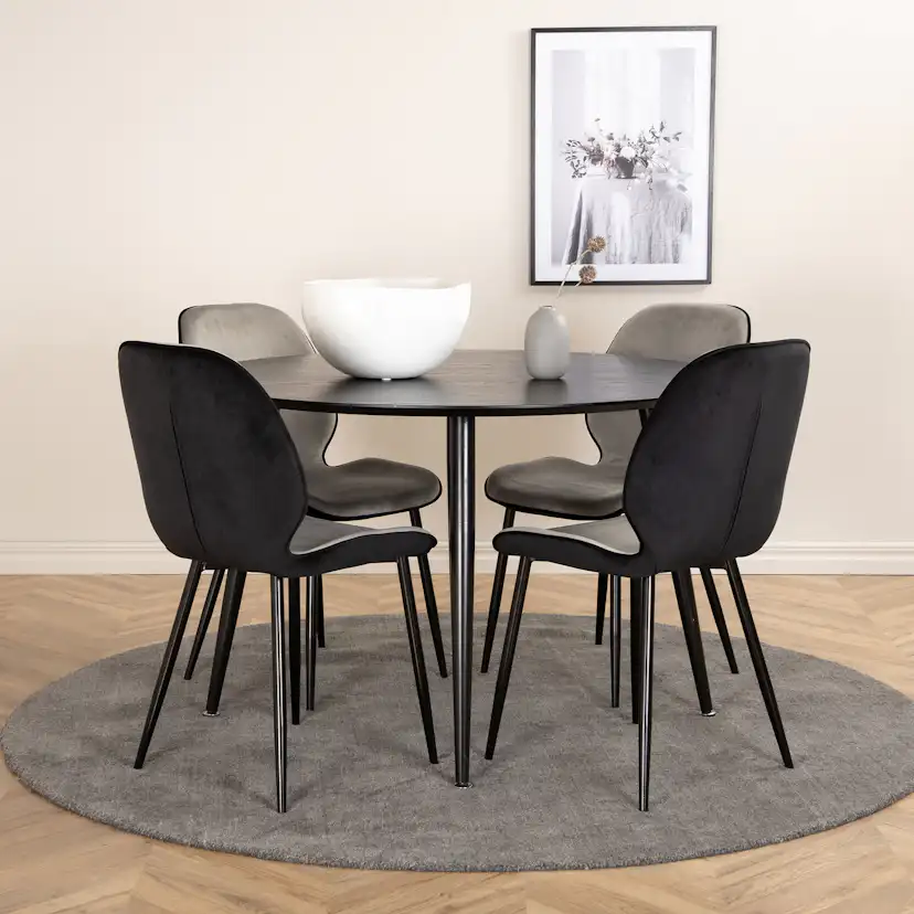 Matgrupp Venture Home Dipp Ø115 cm med 4 Emma Stolar