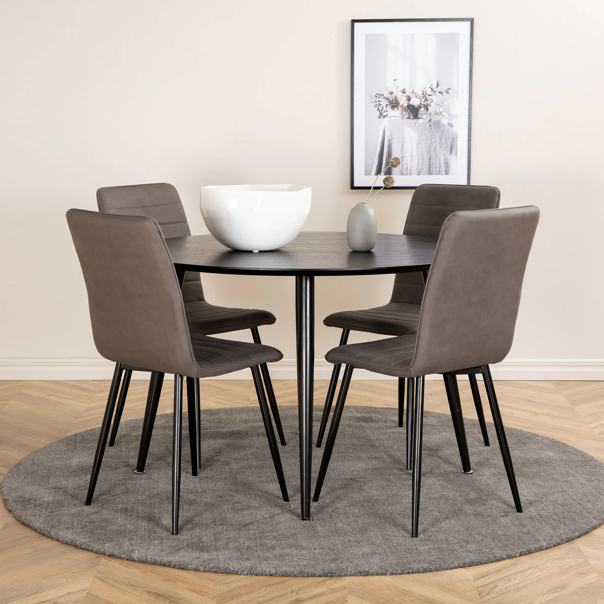 Matgrupp Venture Home Dipp Ø115 cm med 4 Windu Stolar