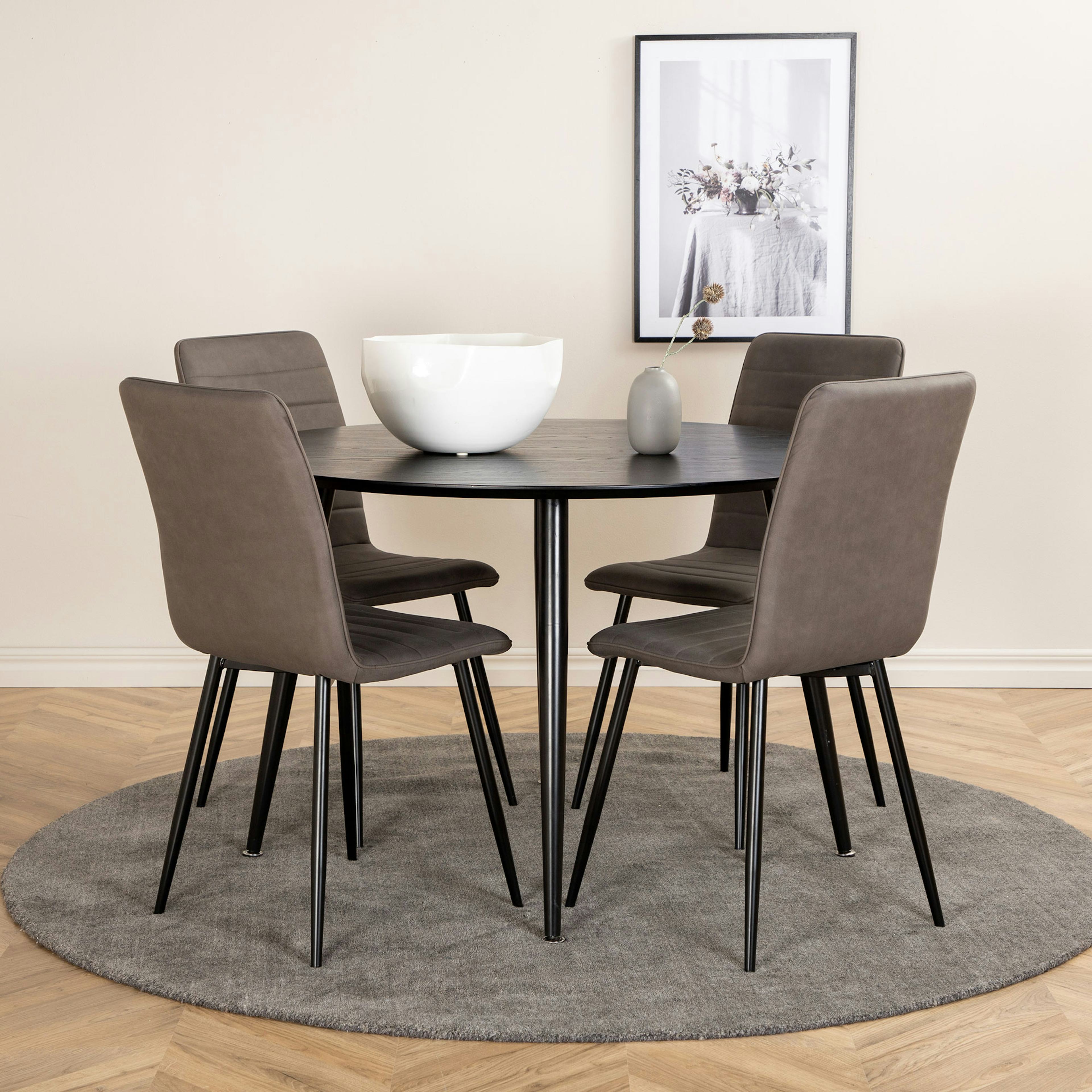 Matgrupp Venture Home Dipp Ø115 cm med 4 Windu Stolar