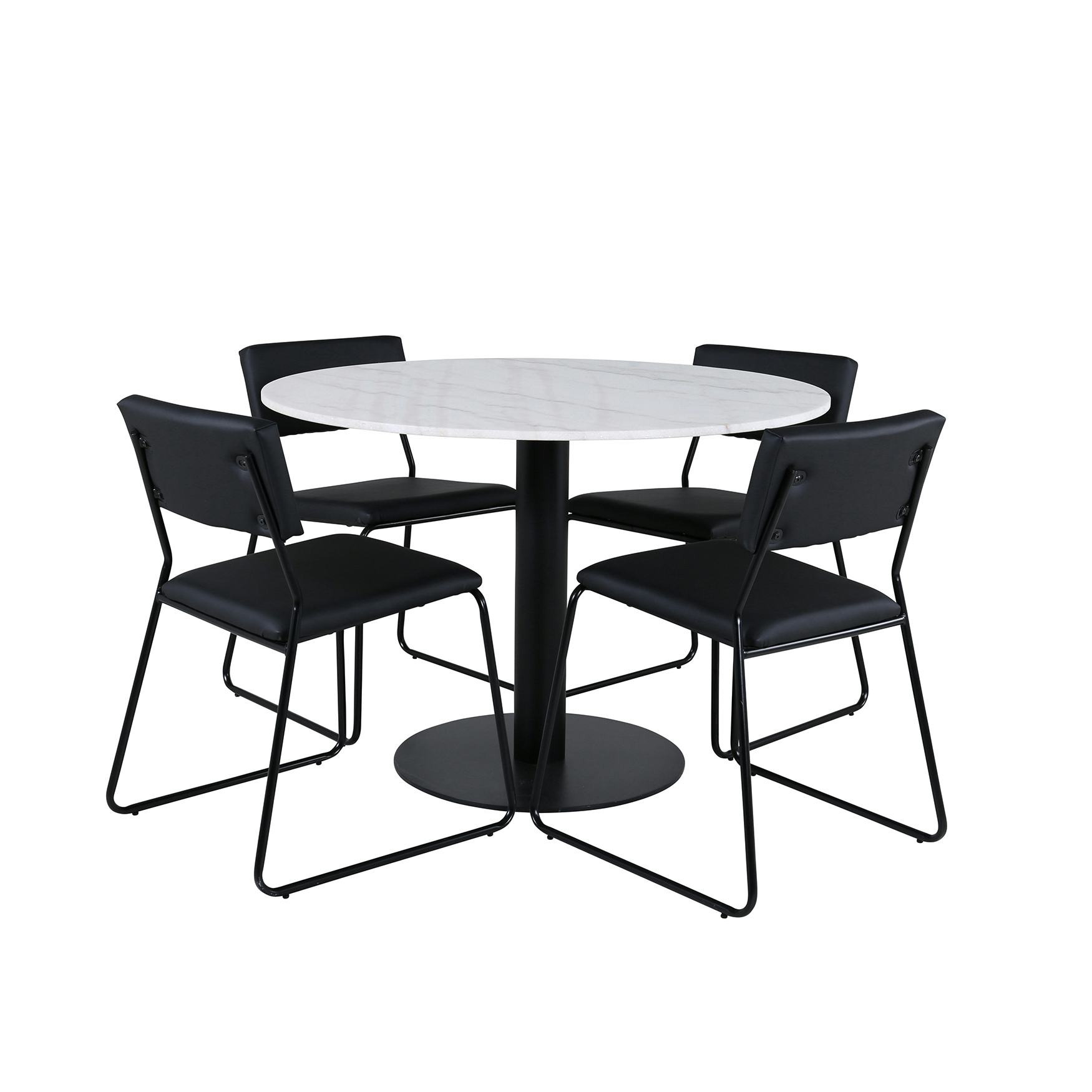 Matgrupp Venture Home med Ester Matbord och 4 Kungshamn Matstolar i Konstläder