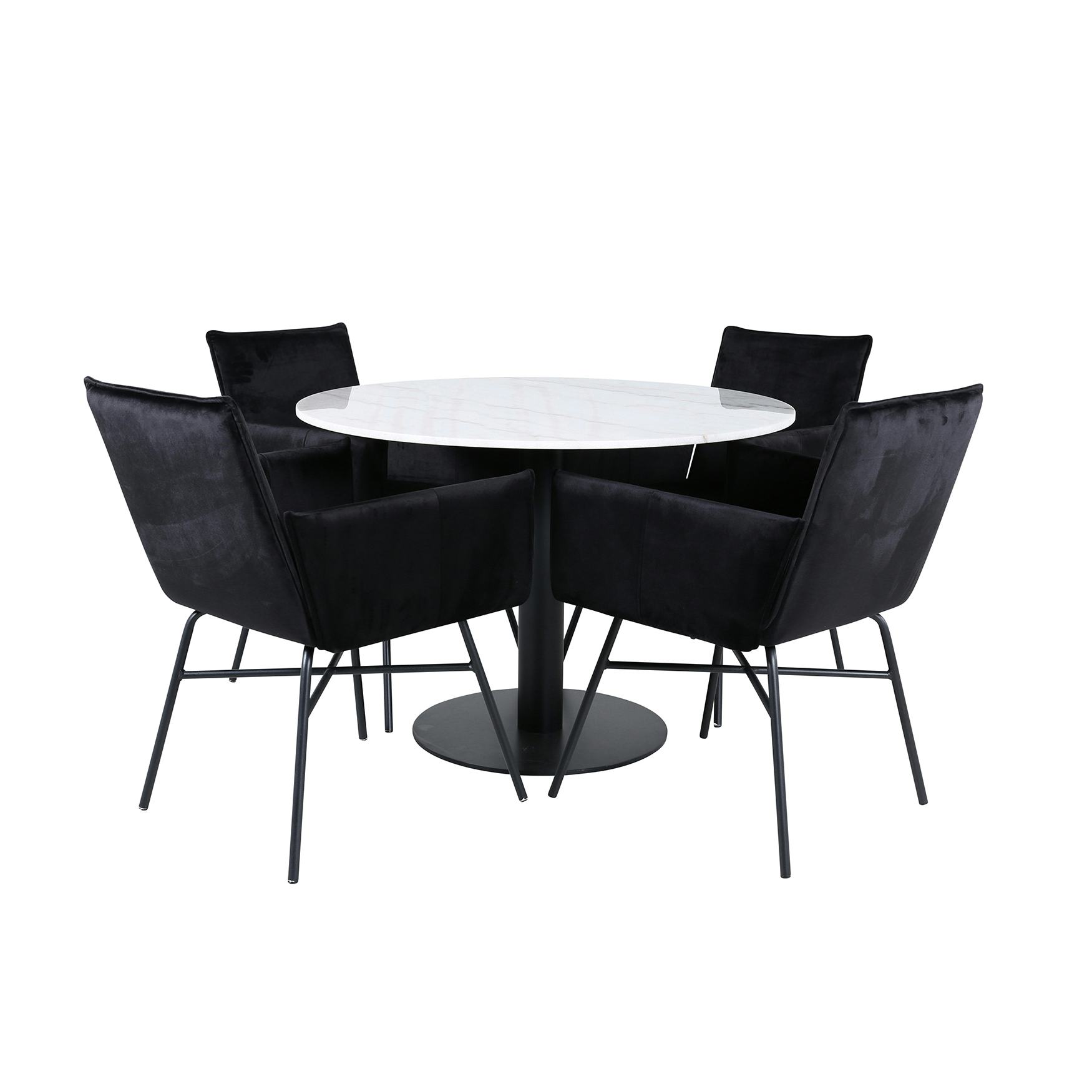 Matgrupp Venture Home med Ester Matbord och 4 Annika Matstolar