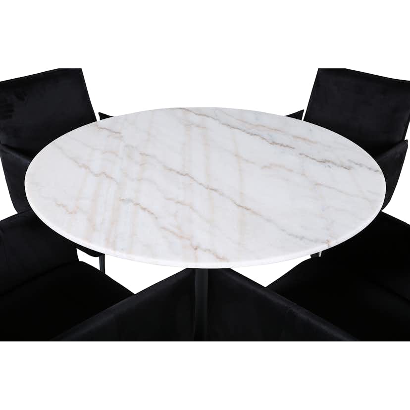 Matgrupp Venture Home med Ester Matbord och 4 Annika Matstolar